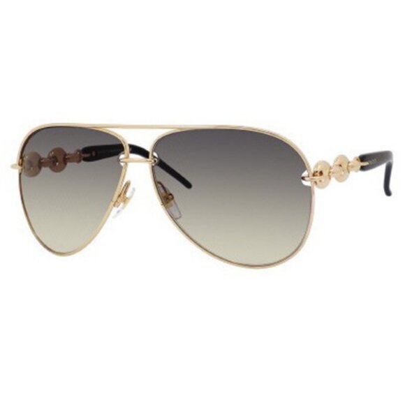 Authentic Gucci Marina Chain Aviator Sunglasses GG 4225/S Gold Black - Picture 1 of 12